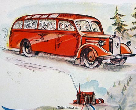 Nazi postal bus with eagle and swastika